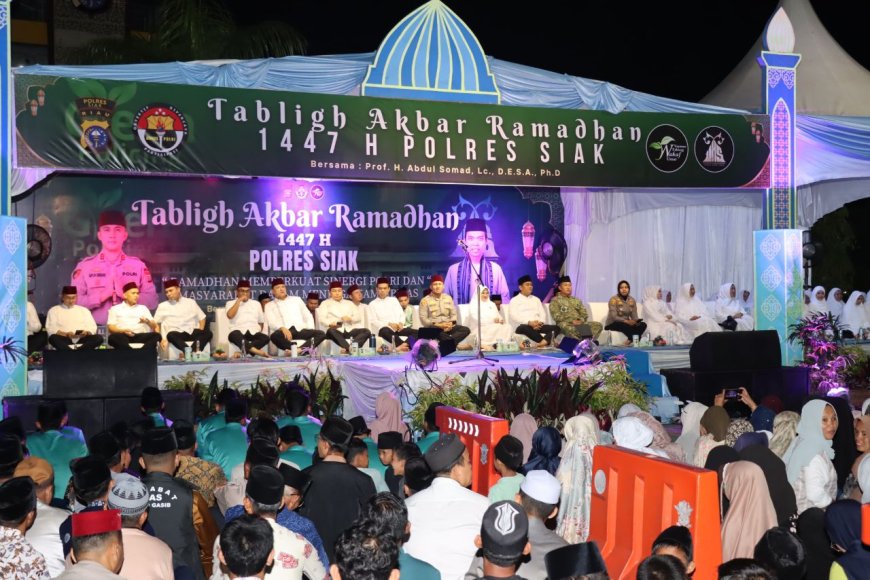Kapolda Riau Hadiri Tabligh Akbar Ramadhan 1447 H Polres Siak Bersama UAS
