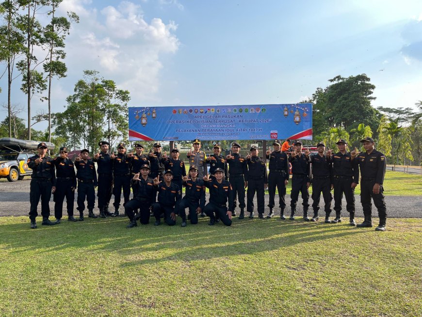 Bupati Kuansing Pimpin Apel Gelar Pasukan Operasi Ketupat Lancang Kuning 2026, Senkom Turut Serta