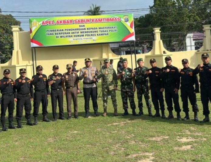Senkom Kabupaten Kampar Ikuti Apel Akbar Sabuk Kamtibmas