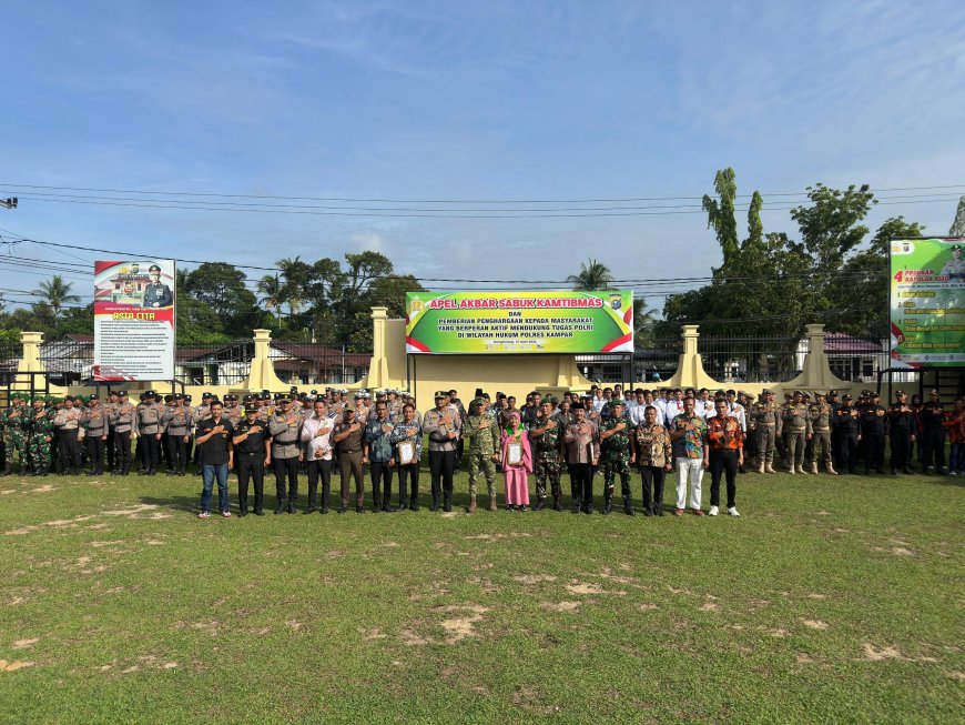 Senkom Kabupaten Kampar Ikuti Apel Akbar Sabuk Kamtibmas