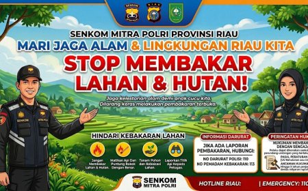 Ketua Senkom Mitra Polri Provinsi Riau Imbau Masyarakat dan Perusahaan Perkebunan Sawit Cegah Karhutla